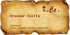 Kreiner Csilla névjegykártya